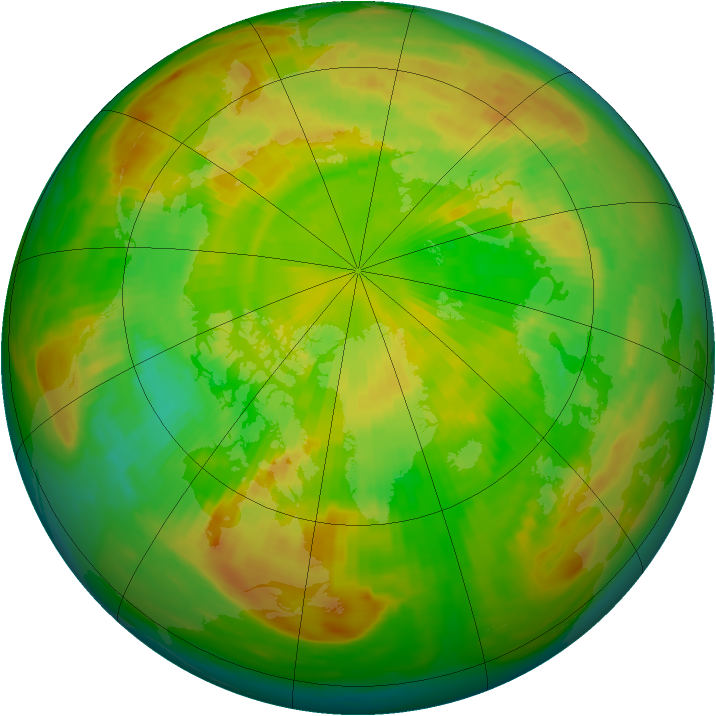 Arctic ozone map for 08 June 1988